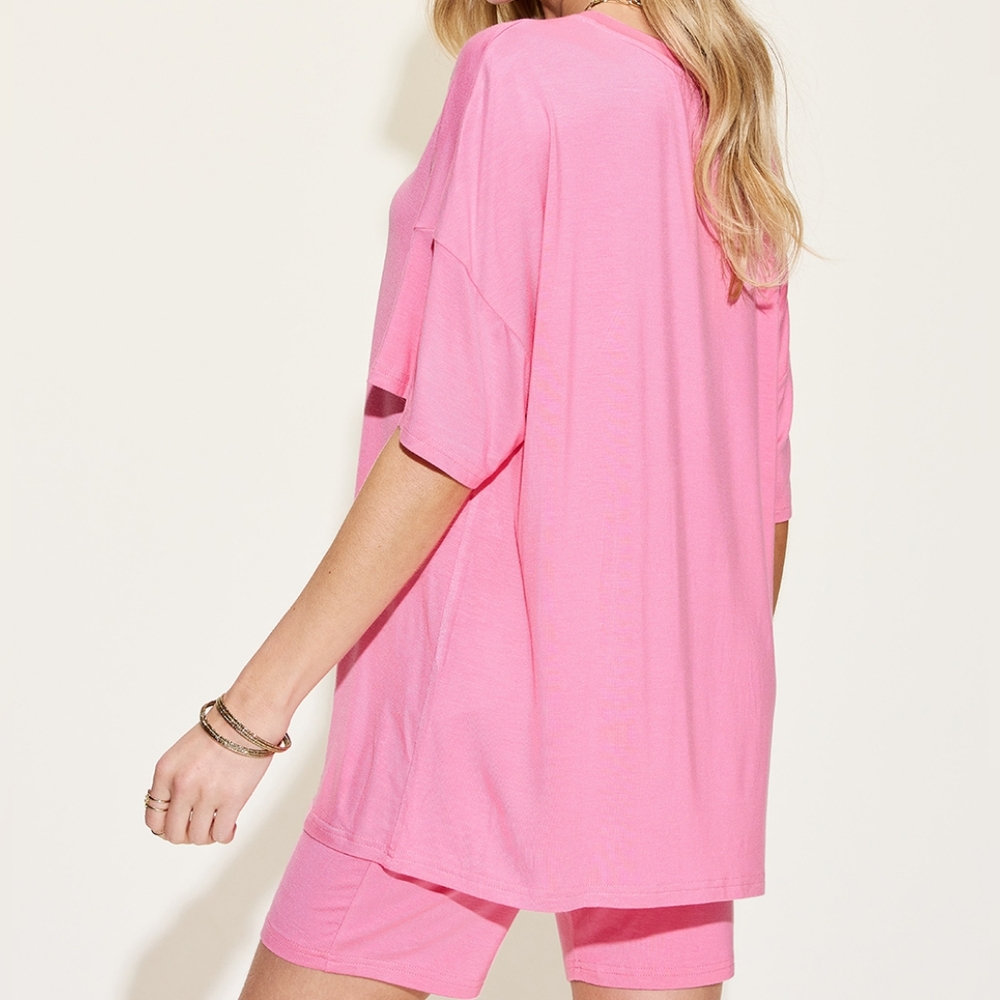 Easygoing V-Neck Shorts Set - Pink - Picture 7 of 8